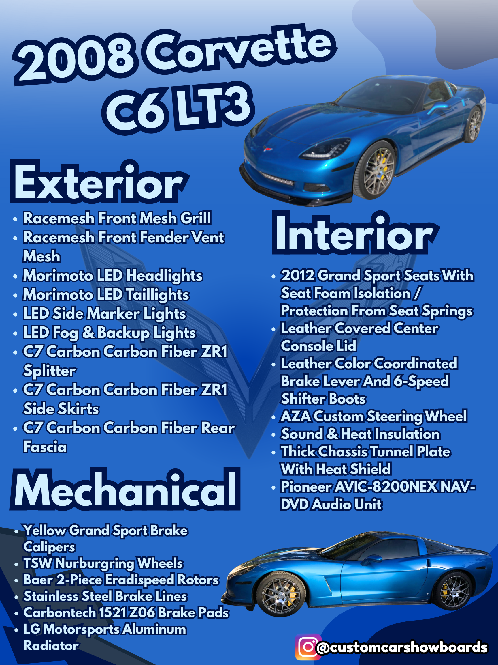 Chevrolet Corvette Show Board